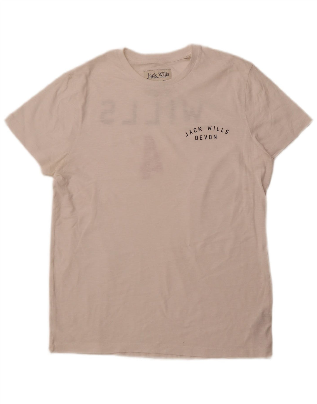 Męski T-shirt z grafiką JACK WILLS, duży, biały, bawełniany
