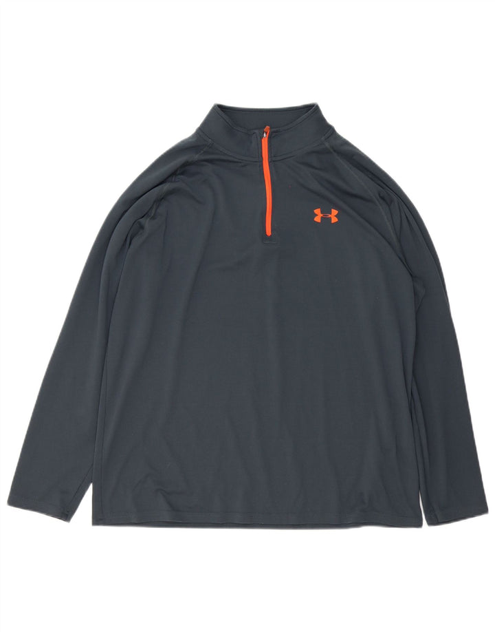 Męski dres Under Armour Heat Gear z zamkiem błyskawicznym i dużym szarym
