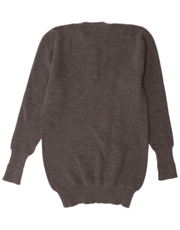 Vintage męski sweter z okrągłym dekoltem IT 52, duży szary