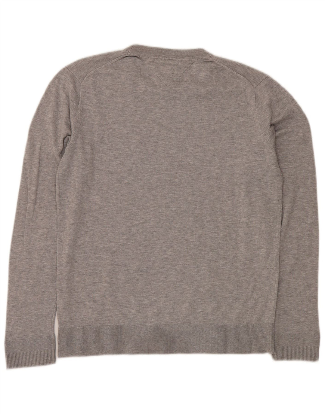 Męski sweter z okrągłym dekoltem Tommy Hilfiger, średnioszary, bawełniany
