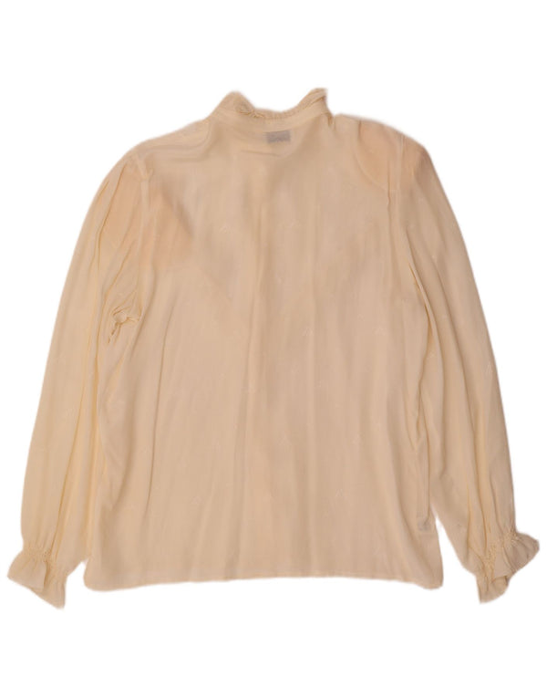 Damska bluzka koszulowa VINTAGE IT 44 Średni złamany biały kwiatowy octan