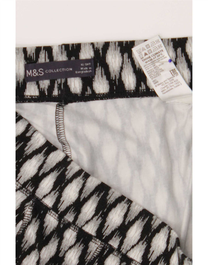 Damskie legginsy Marks & Spencer UK 16, duże, czarne, geometryczne, wiskoza