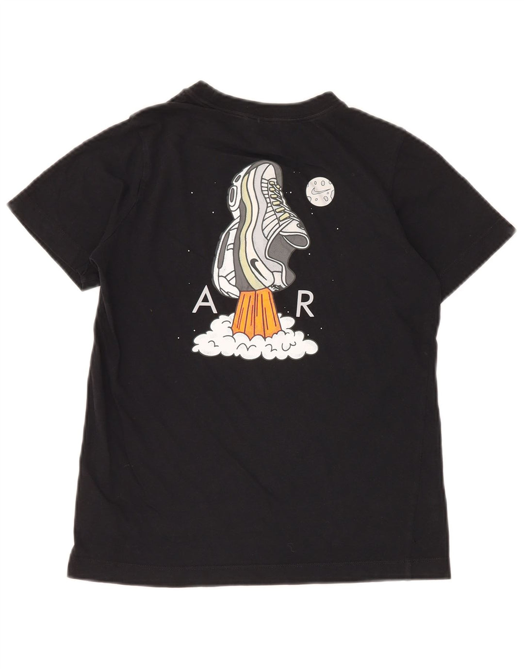 Chłopięcy T-shirt z grafiką NIKE, 10-11 lat, średni czarny, bawełniany