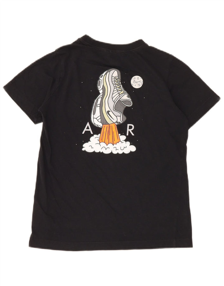 Chłopięcy T-shirt z grafiką NIKE, 10-11 lat, średni czarny, bawełniany