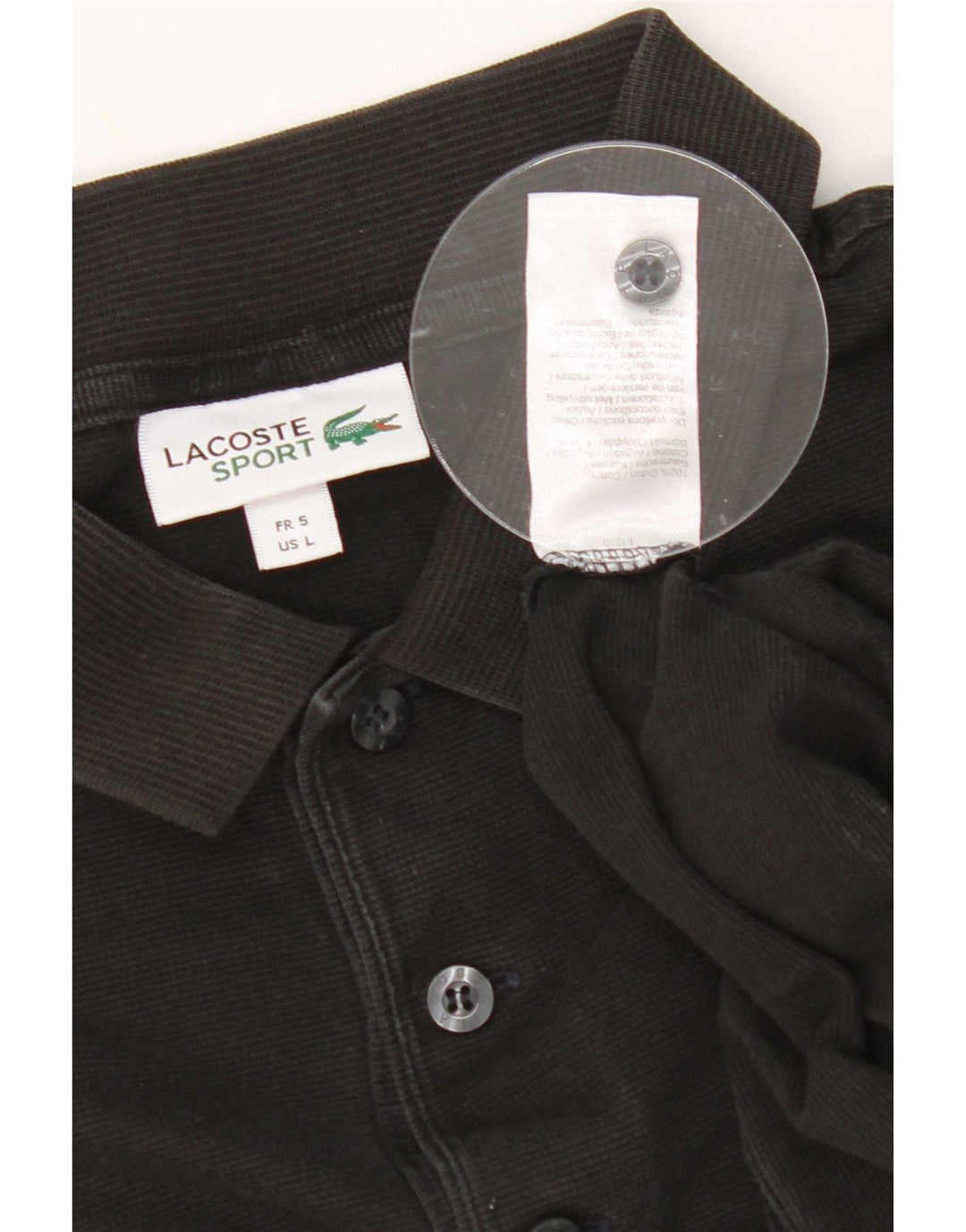 Męska koszulka polo Lacoste, rozmiar 5, duża, czarna, bawełniana