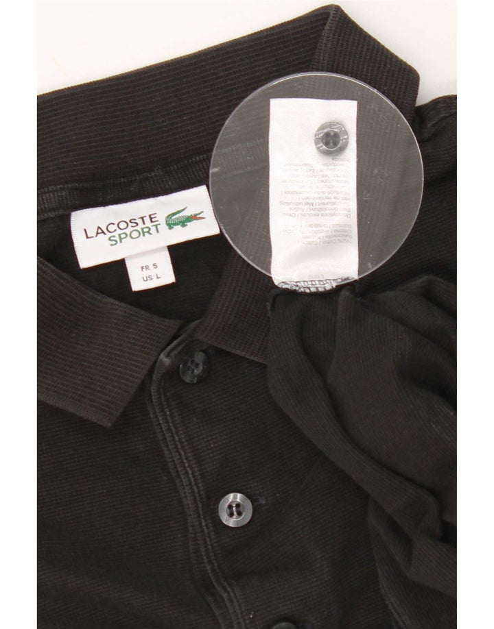 Męska koszulka polo Lacoste, rozmiar 5, duża, czarna, bawełniana