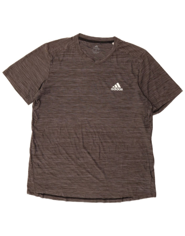 Adidas Męski T-shirt Aeroready Top, duży, szary, nakrapiany poliester