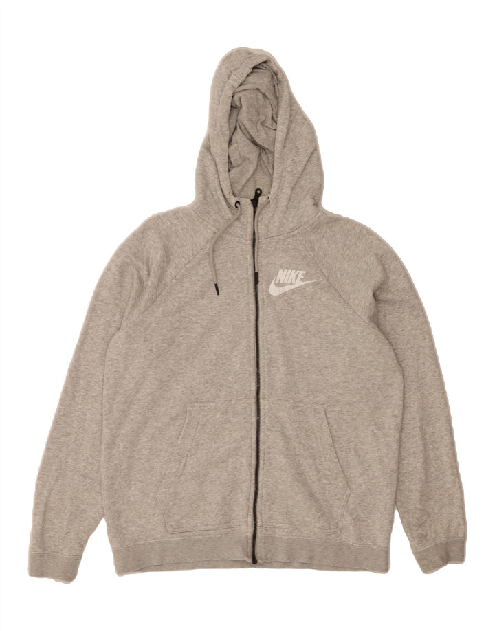 NIKE Womens Zip Hoodie Sweater UK 14 Medium Grey Cotton Vintage Nike and Second-Hand Nike from Messina Hembry 
