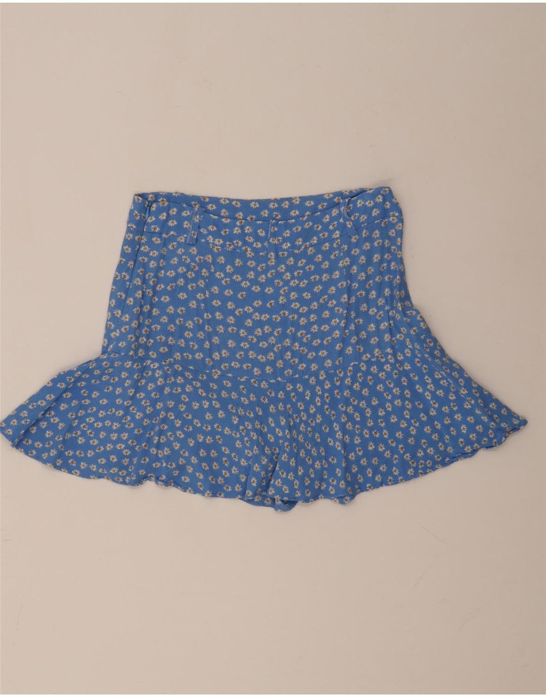 Damska spódniczka mini Zara Medium W28 Niebieska wiskoza w kwiaty