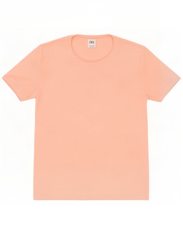 T-shirt męski Zara XL, różowy, bawełniany