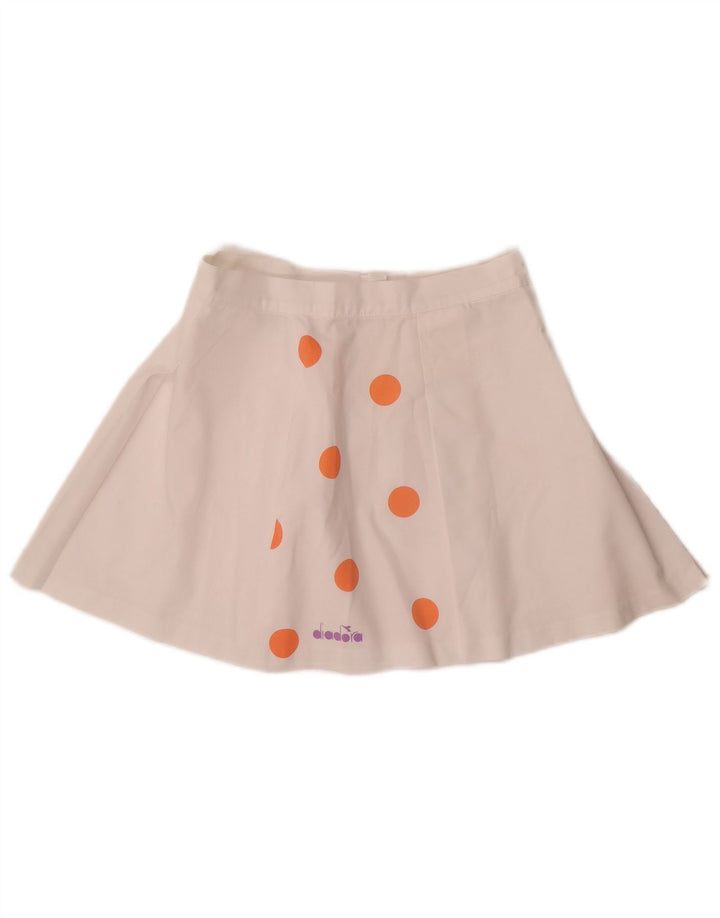 Damska spódniczka mini Diadora UK 12 Medium W26, biała, poliester w kropki