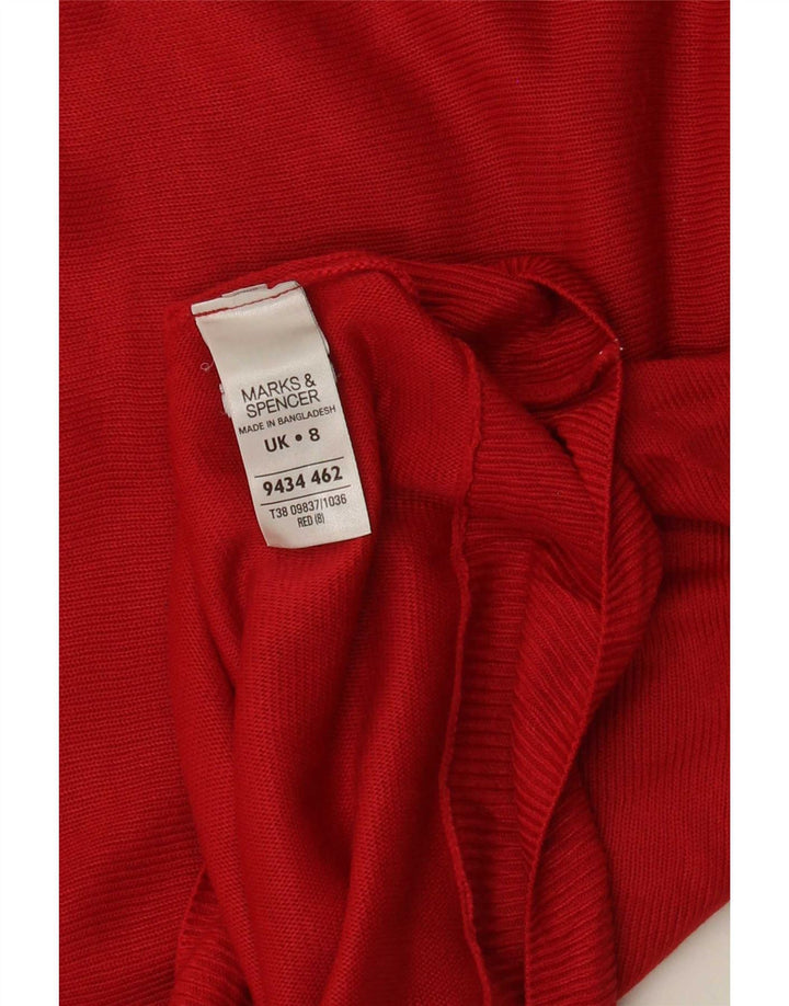 Marks & Spencer Damski sweter oversize z dekoltem w łódkę, UK 8, mały, czerwony