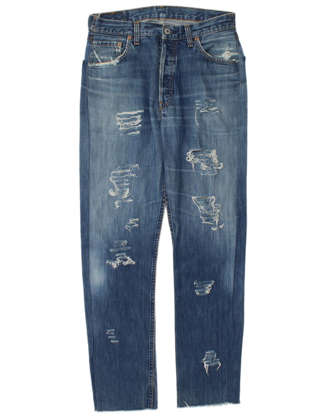 Damskie jeansy Levi's 501 w trudnej sytuacji W34 L30 Niebieskie