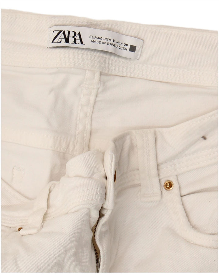 Damskie jeansy Zara Crop Skinny EU 40 Medium W30 L26 Białe