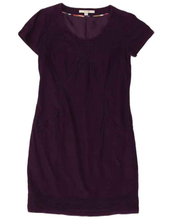 BODEN Womens Corduroy Sheath Dress UK 10 Small Purple Cotton