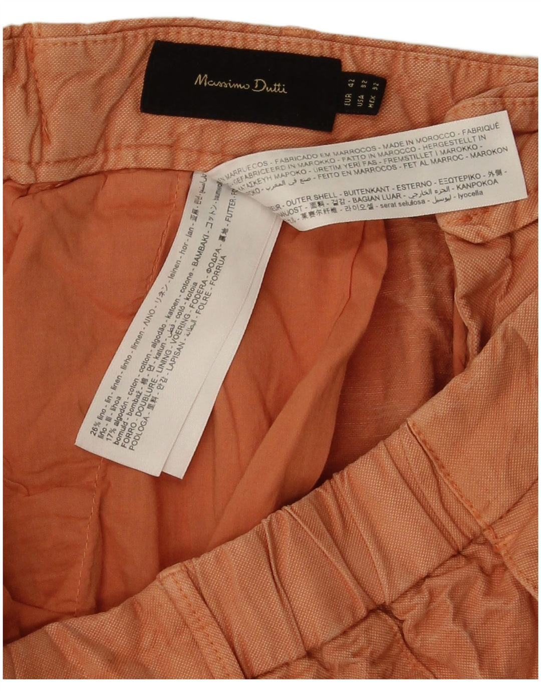 Męskie spodenki Chino Massimo Dutti EU 42 Large W32 Pomarańczowa bawełna