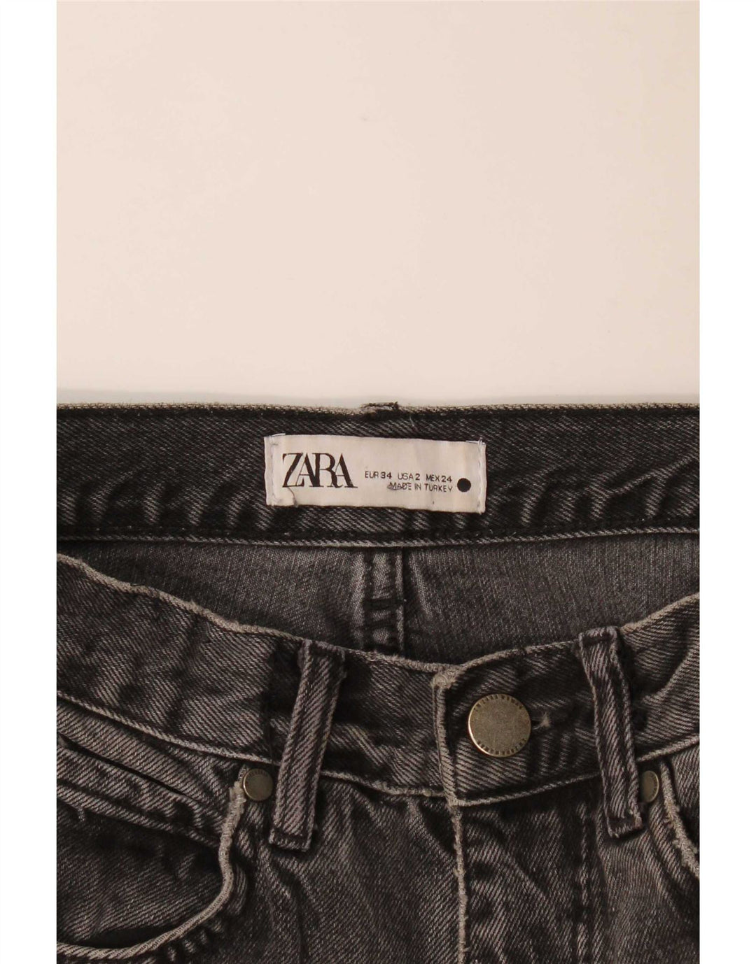 Damskie jeansy Zara w trudnej sytuacji EU 34 2XS W24 L26 szare