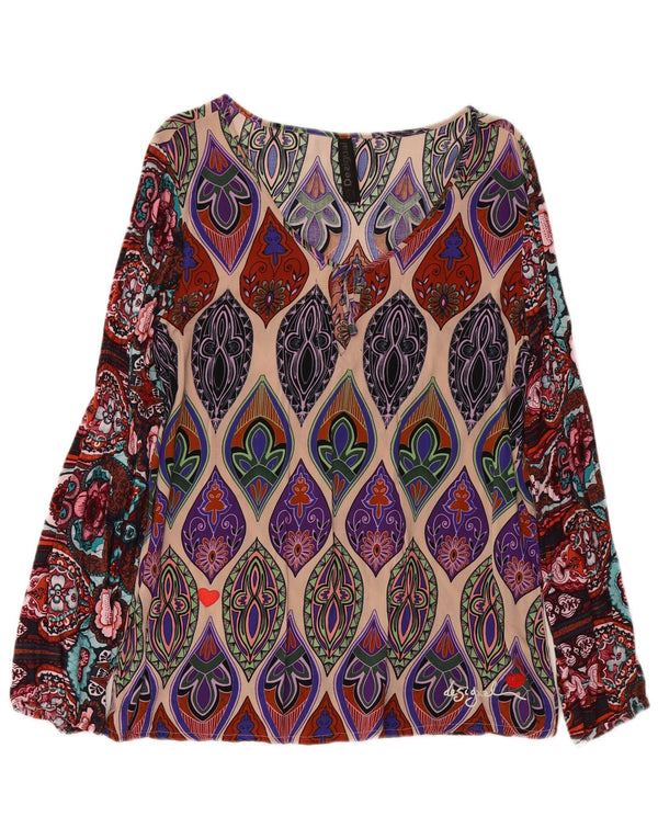 Damska bluzka z długim rękawem DESIGUAL UK 18 XL, wielobarwna paisley