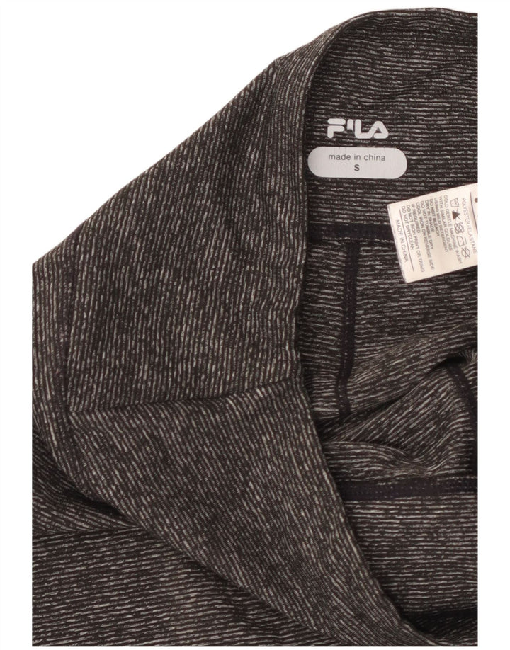 Damskie legginsy FILA Capri z grafiką UK 10, małe, szare, poliestrowe prążki