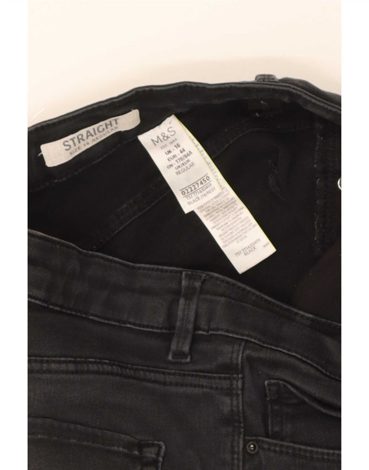 Marks & Spencer Damskie Regular Straight Jeans UK 16 Large W32 L30 Czarny