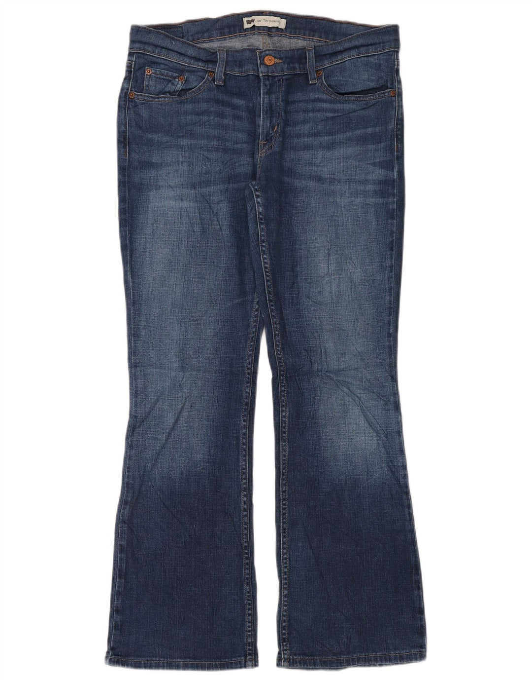 Damskie jeansy Levi's 524 Super Low Bootcut W31 L30 Niebieska bawełna
