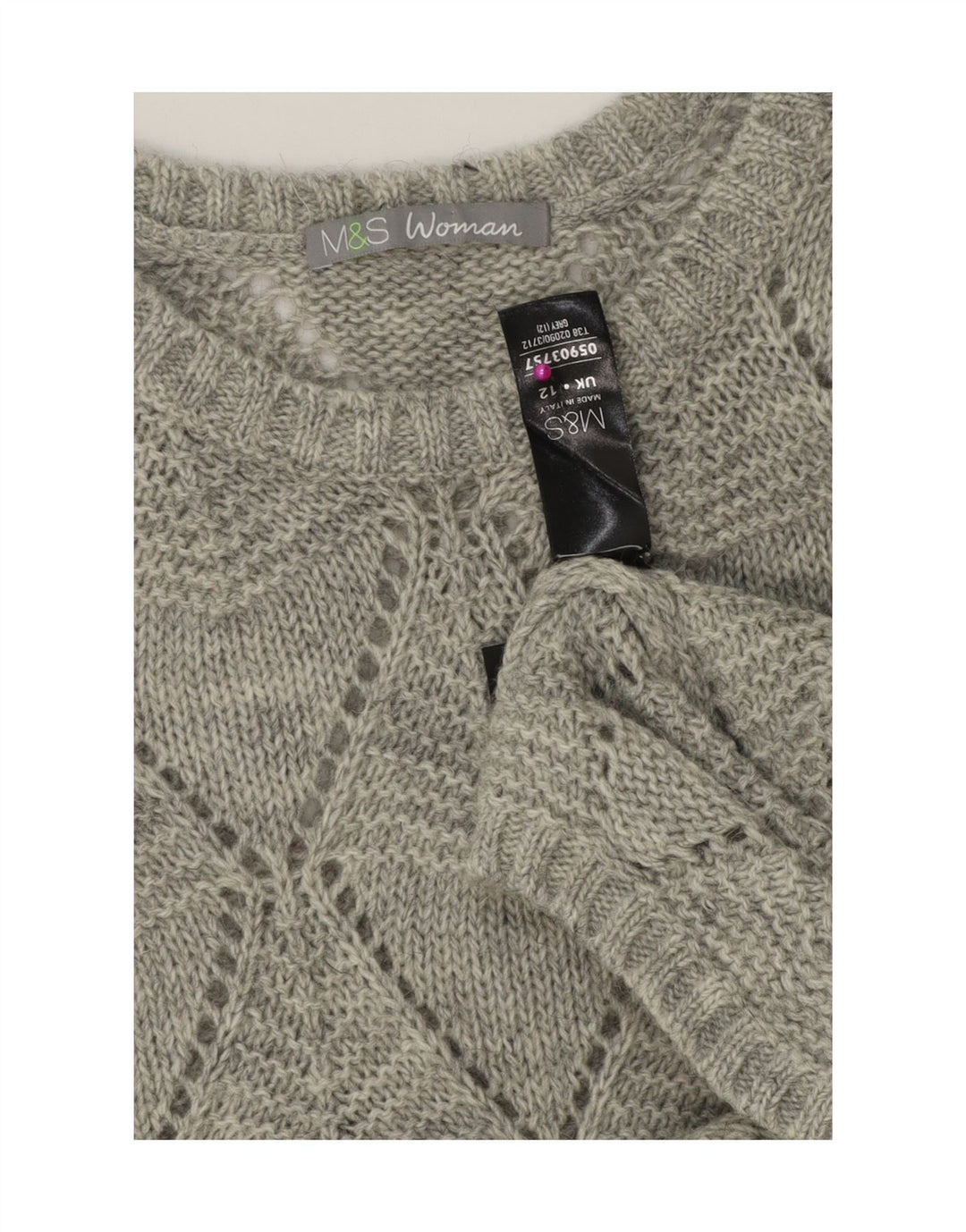 Marks & Spencer Damska sukienka sweterkowa UK 12 Średni szary Argyle/Diament
