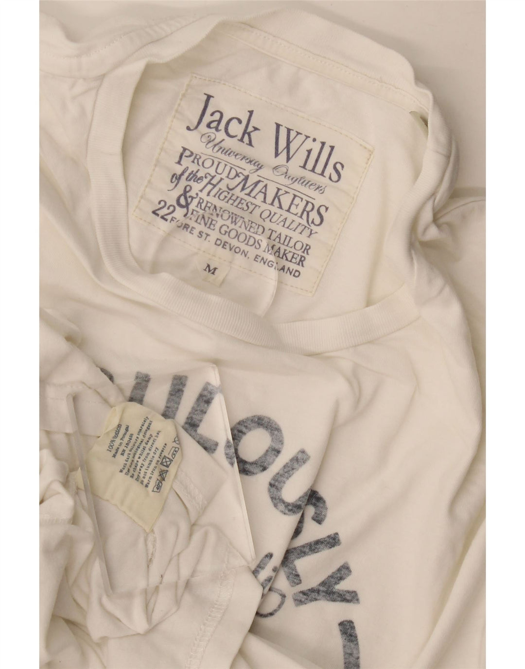Męska koszulka z grafiką Jack Wills, średnia, biała bawełna