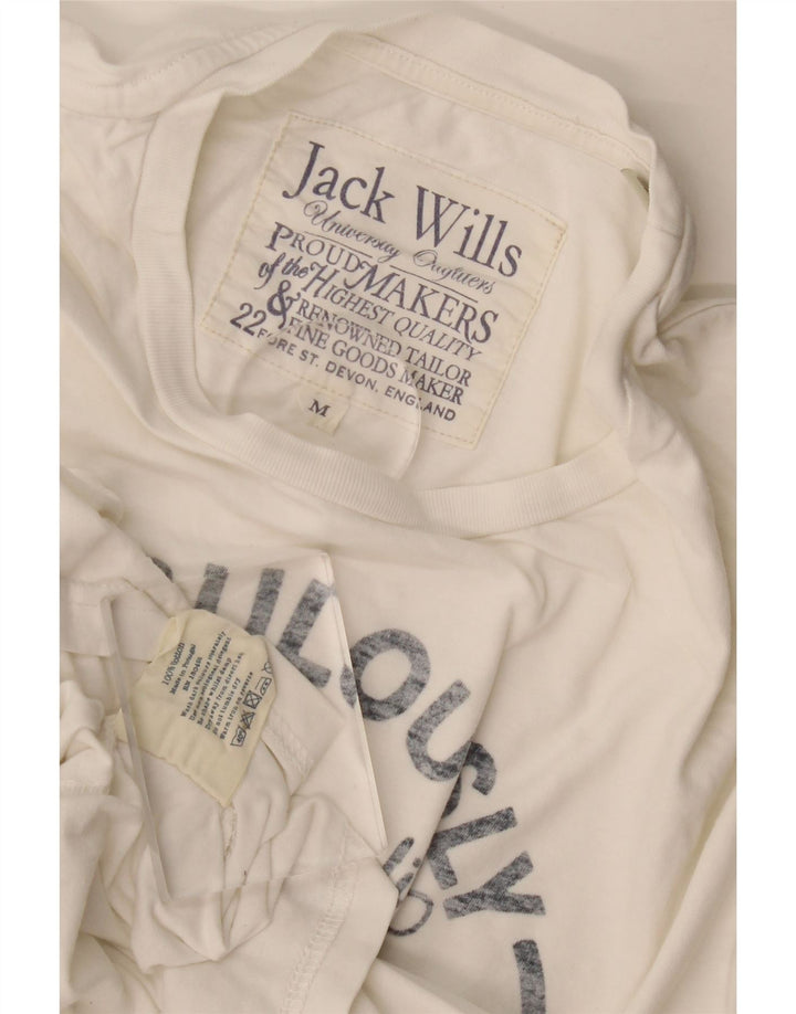 Męska koszulka z grafiką Jack Wills, średnia, biała bawełna