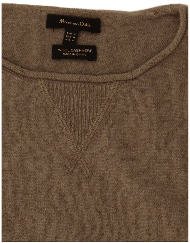 Sweter damski Massimo Dutti z dekoltem w łódkę UK 14 Średni szary wełniany