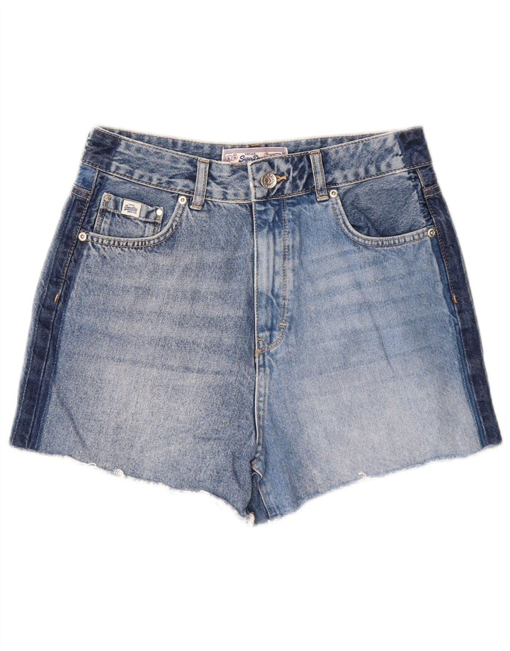 Damskie spodenki jeansowe Superdry W28 Średnioniebieskie, bawełniane