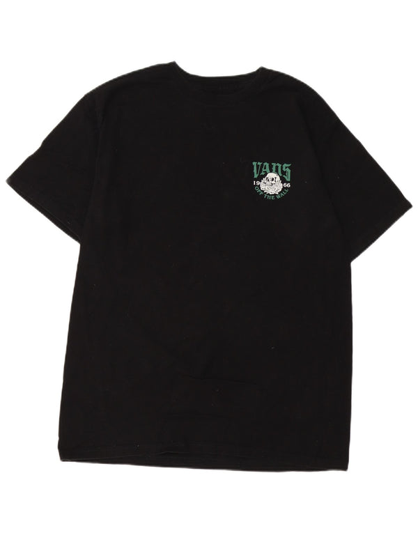 Męski T-shirt VANS o klasycznym kroju z grafiką, średni czarny, bawełniany