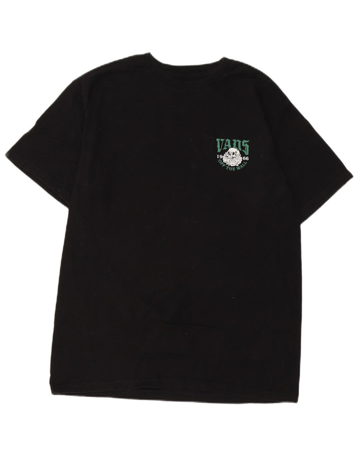 Męski T-shirt VANS o klasycznym kroju z grafiką, średni czarny, bawełniany