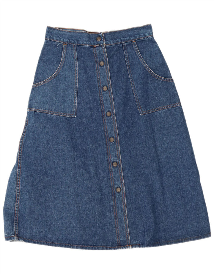 Vintage damska spódnica Maxi Denim o linii A W28 średni niebieski