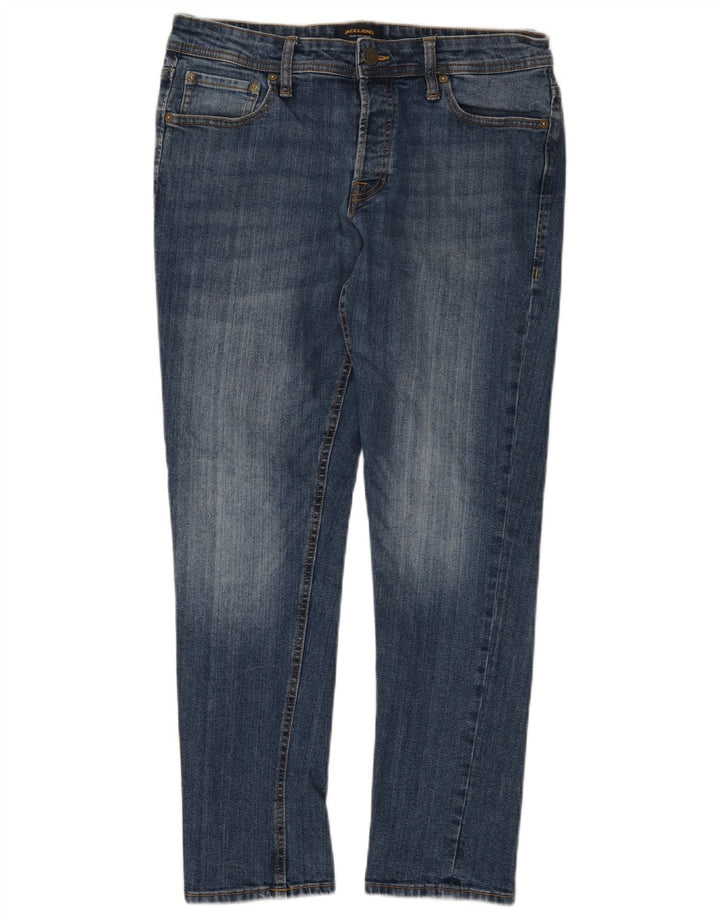 JACK & JONES Męskie jeansy slim W34 L30 Niebieskie, bawełniane