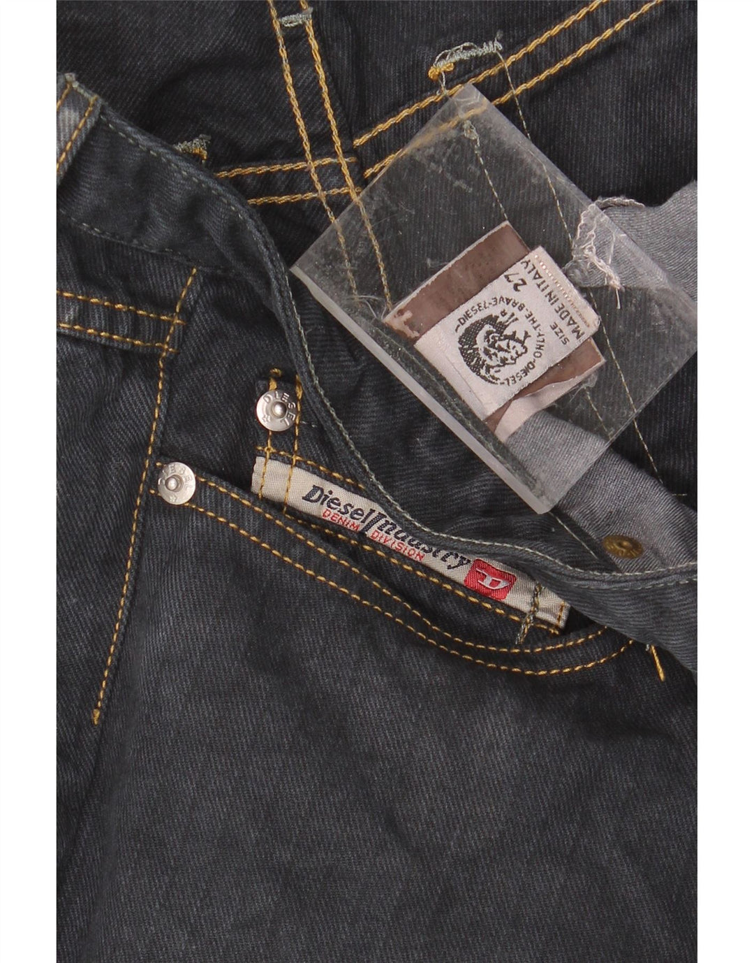 DIESEL Womens Straight Jeans W27 L34 Navy Blue Cotton