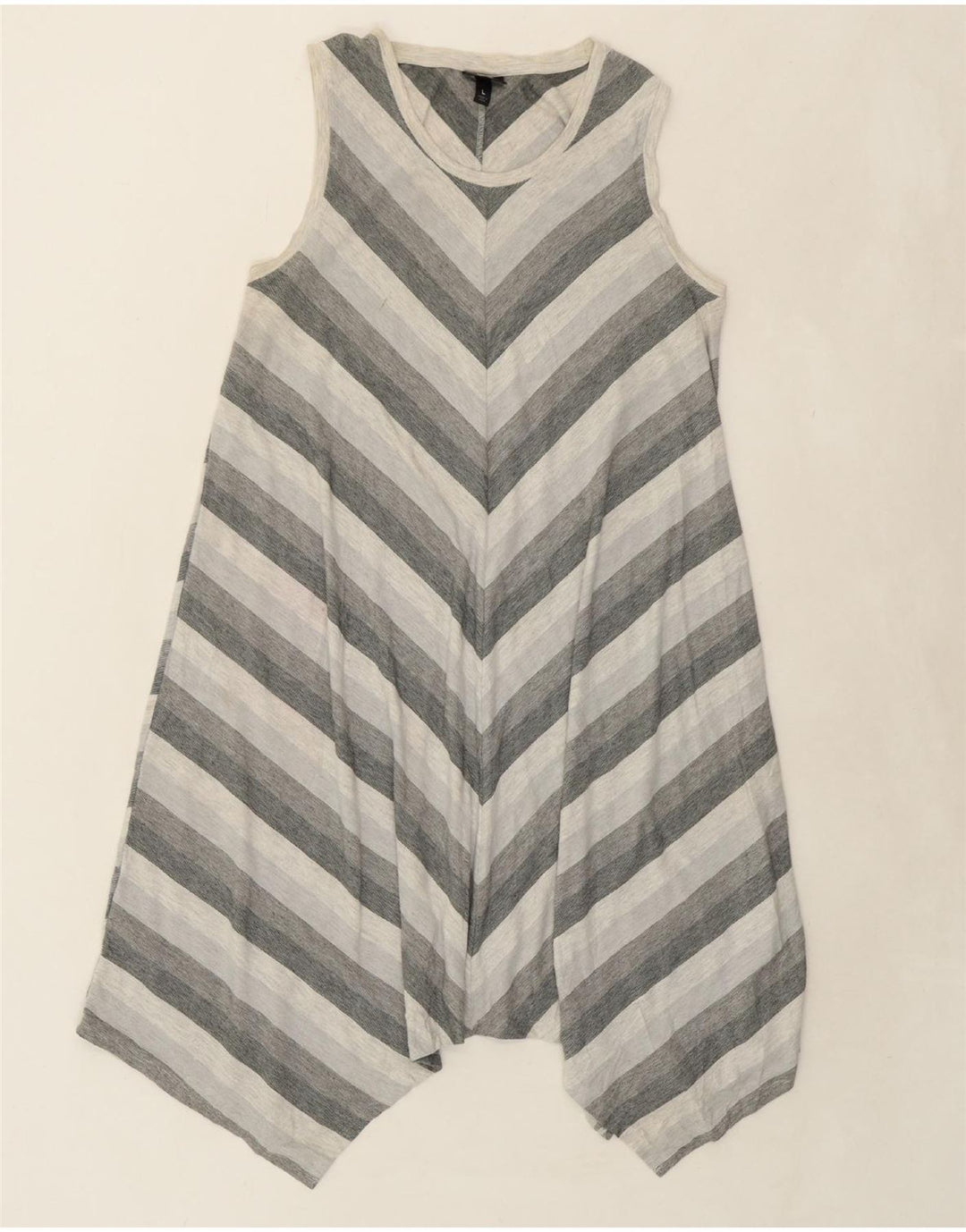 MOSSIMO Womens Tent Dress UK 16 Large Grey Striped Polyester Vintage Mossimo and Second-Hand Mossimo from Messina Hembry 