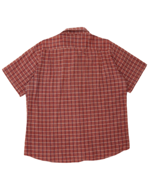 Koszula męska z krótkim rękawem Coveri 3XL w czerwoną kratkę