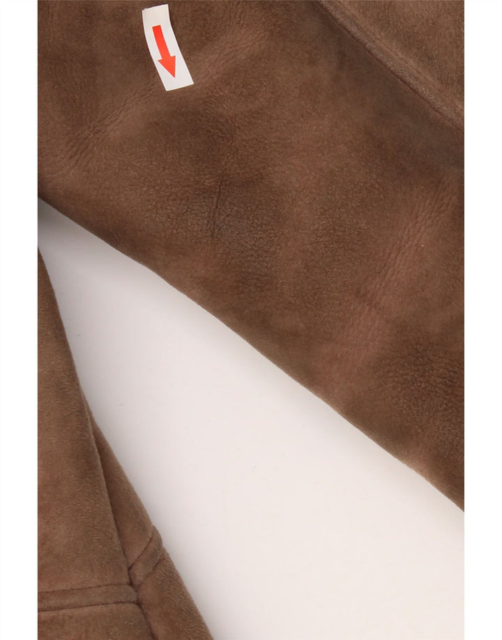 Damska kurtka Shearling Nurseys UK 16, duża, brązowa skóra owcza