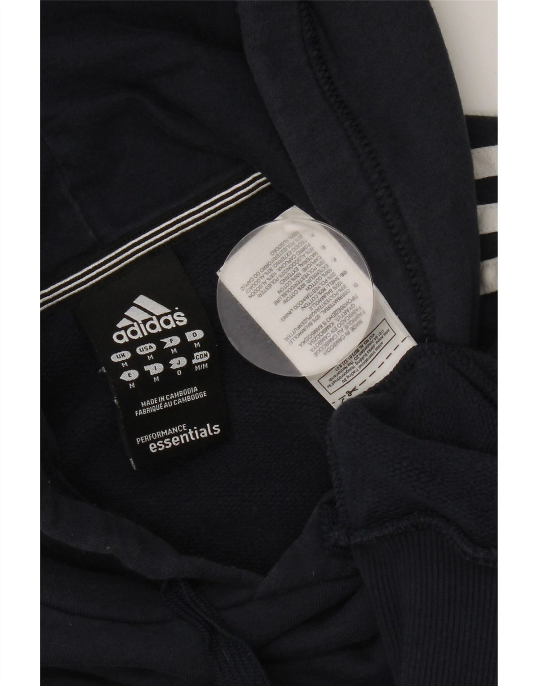 Męski sweter z kapturem ADIDAS, średni granatowy, bawełniany
