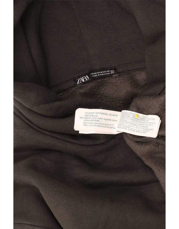 Damski sweter oversize z kapturem Zara UK 14, średnioszary, bawełniany