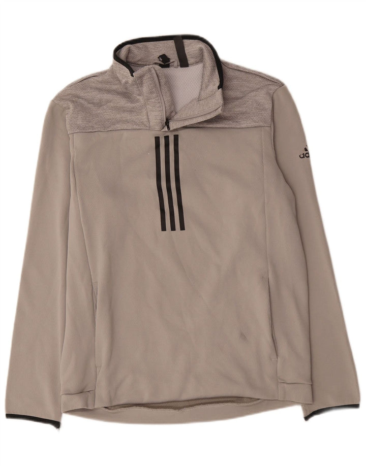 Adidas Męski dres Climawarm Zip Neck Pullover Top Średni Szary Poliester