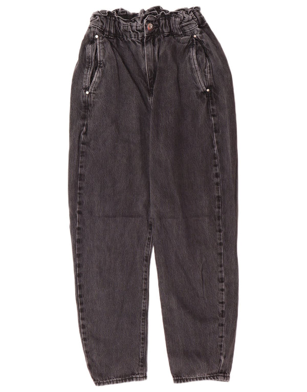 Damskie jeansy z wysokim stanem Zara EU 34 2XS W24 L25 Szare, bawełniane, nowoczesne