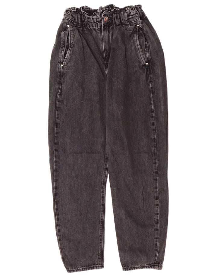 Damskie jeansy z wysokim stanem Zara EU 34 2XS W24 L25 Szare, bawełniane, nowoczesne