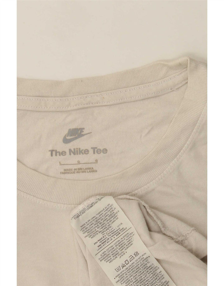 T-shirt męski Nike, duży, beżowy, bawełniany