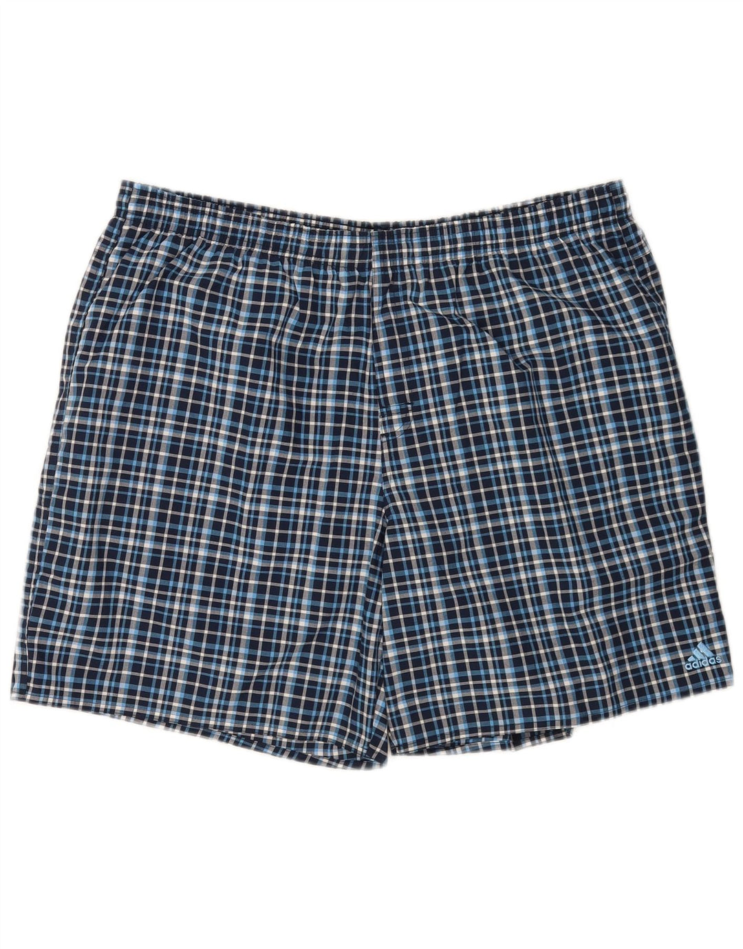 Męskie spodenki kąpielowe Adidas XL w niebieską kratkę, poliester
