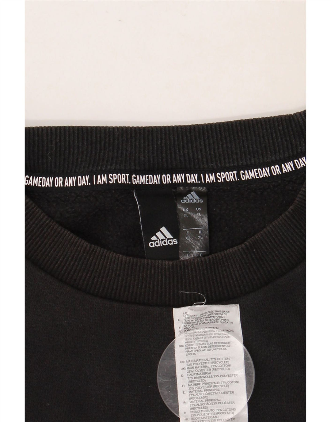 Męska bluza z grafiką ADIDAS, sweter XL, czarna, bawełniana