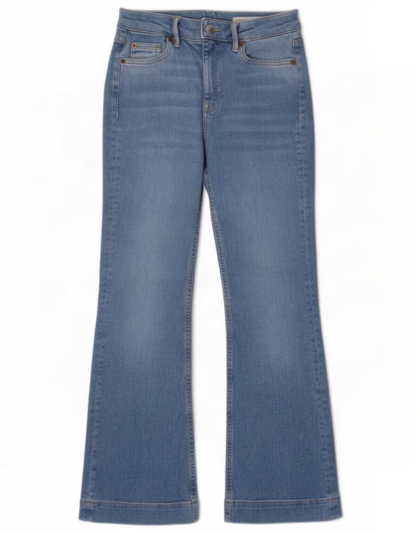 Marks & Spencer Damskie jeansy slim flared UK 10 Small W27 L28 Niebieskie bawełniane