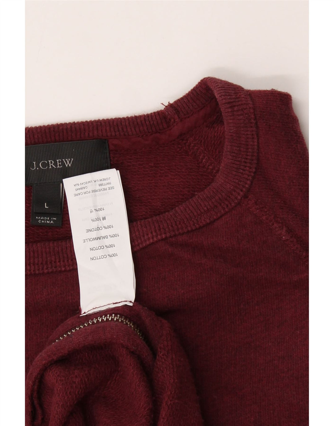J. CREW Mens Sweatshirt Jumper Large Burgundy Cotton Vintage J. Crew and Second-Hand J. Crew from Messina Hembry 