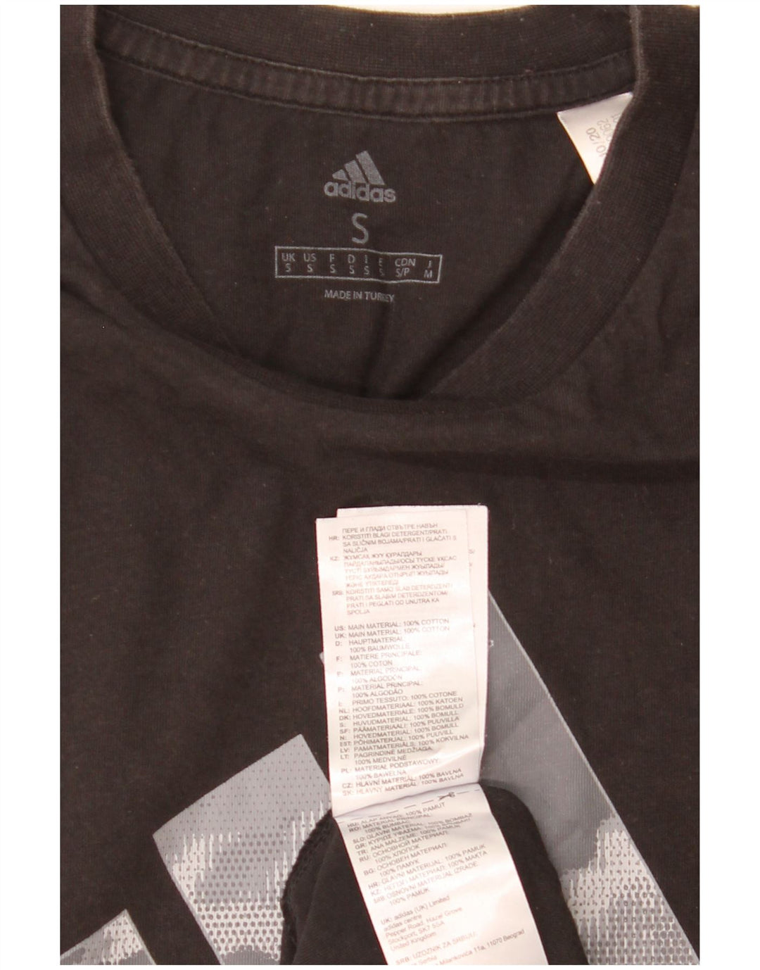 Męska koszulka z grafiką Adidas, mała, czarna, bawełniana