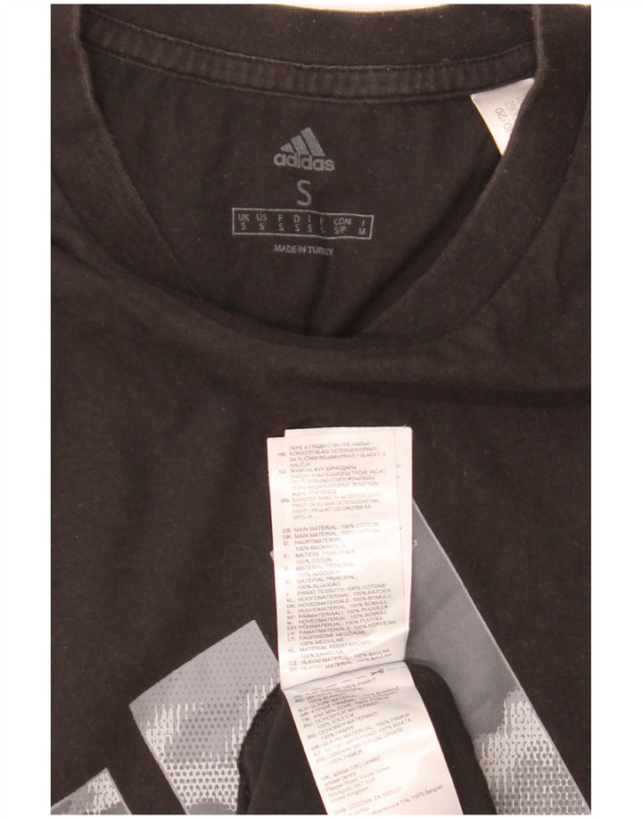 Męska koszulka z grafiką Adidas, mała, czarna, bawełniana
